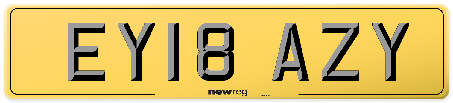 EY18 AZY Rear Number Plate
