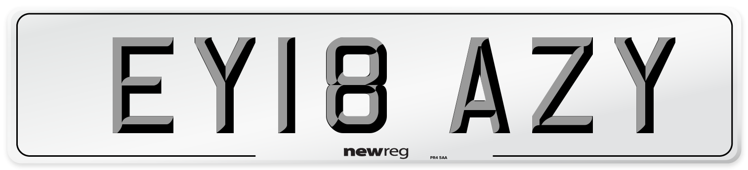 EY18 AZY Front Number Plate