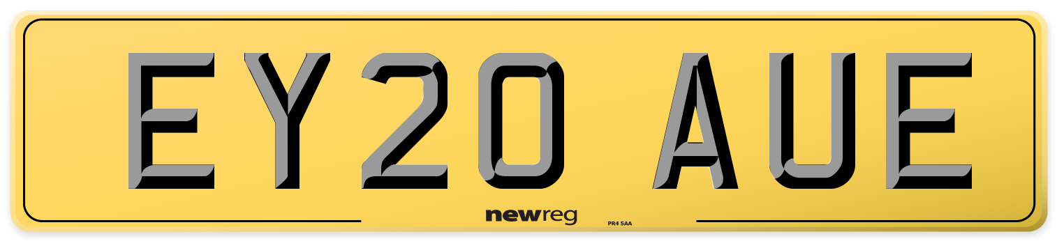 EY20 AUE Rear Number Plate