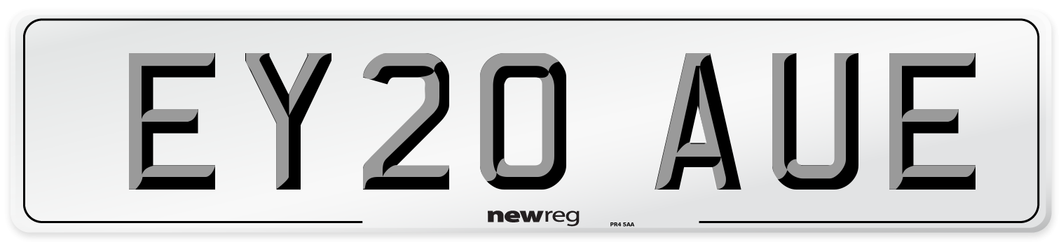 EY20 AUE Front Number Plate