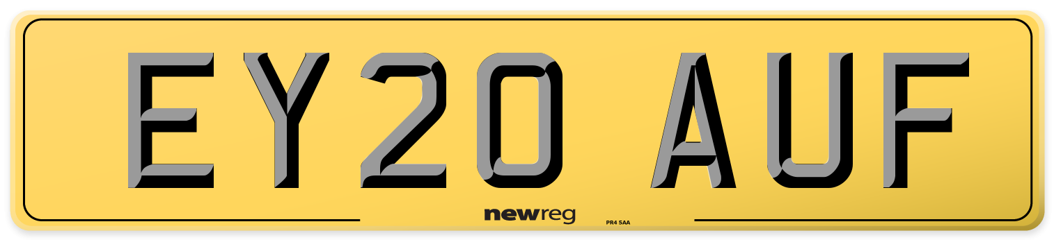 EY20 AUF Rear Number Plate