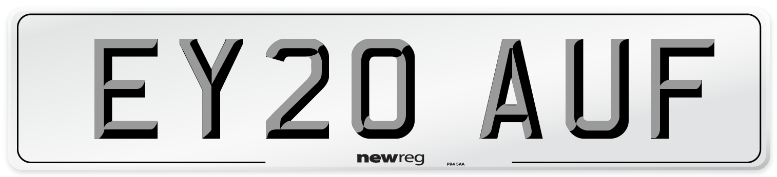EY20 AUF Front Number Plate