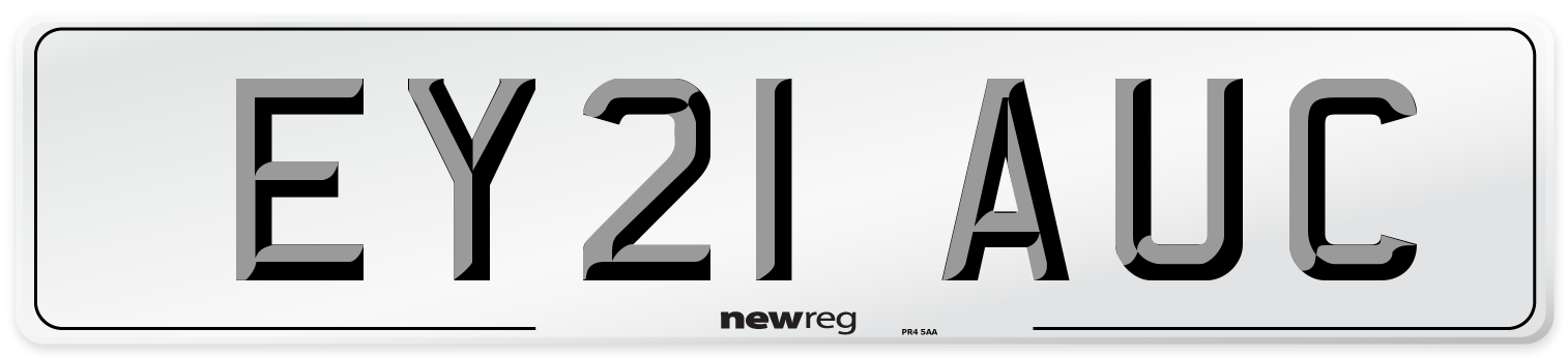 EY21 AUC Front Number Plate