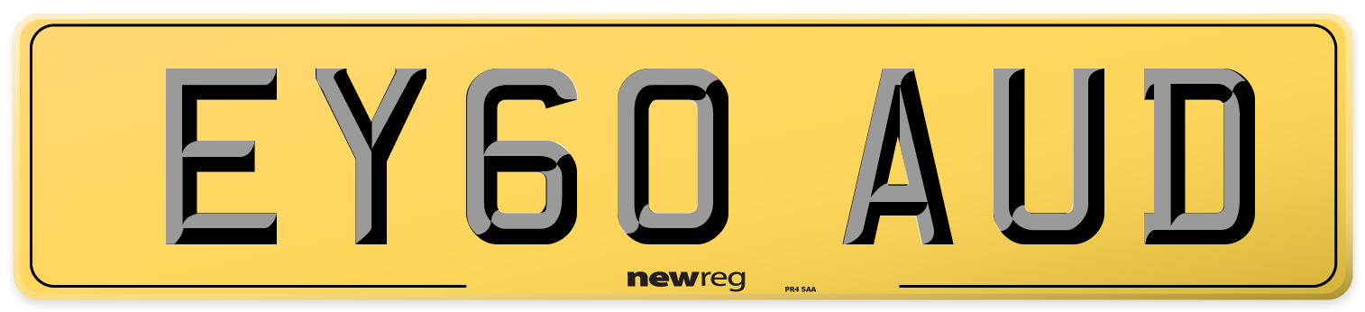 EY60 AUD Rear Number Plate