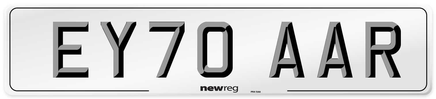 EY70 AAR Front Number Plate