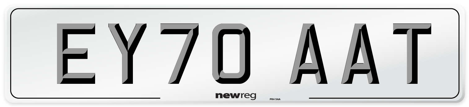 EY70 AAT Front Number Plate