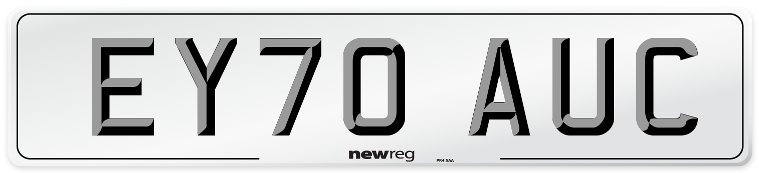 EY70 AUC Front Number Plate