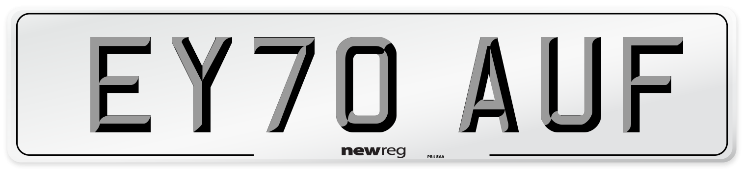 EY70 AUF Front Number Plate