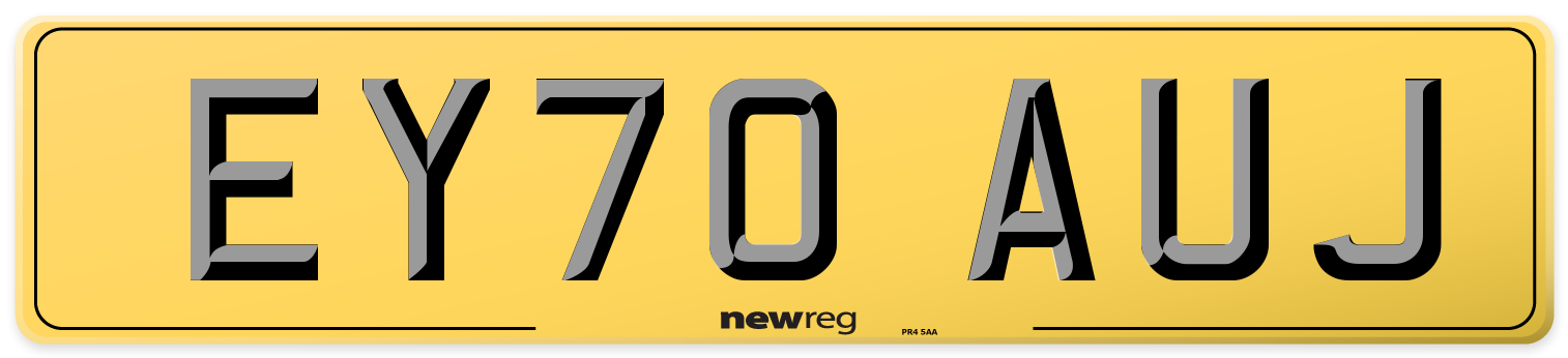 EY70 AUJ Rear Number Plate