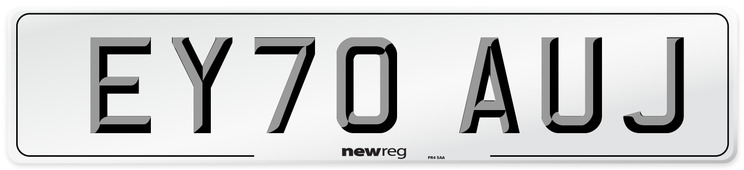 EY70 AUJ Front Number Plate