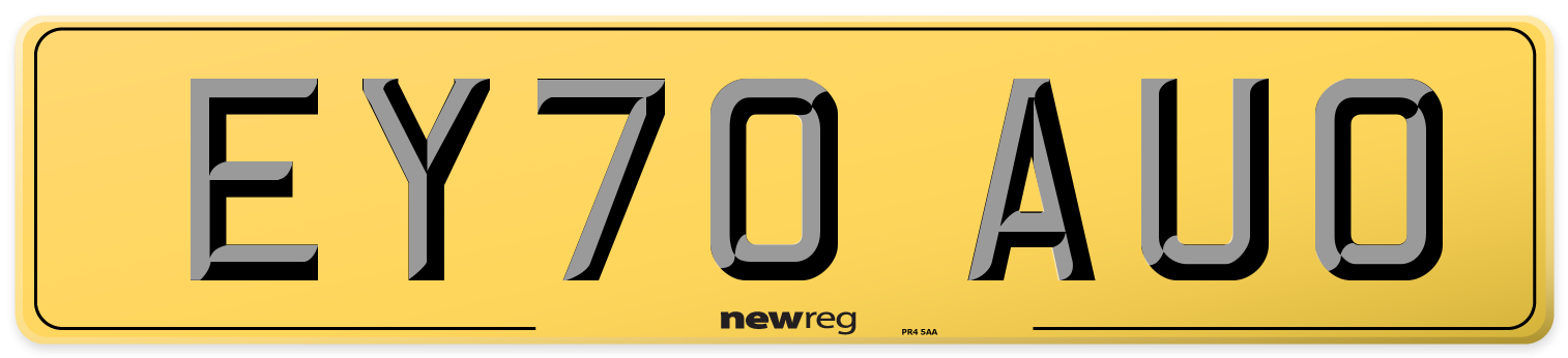 EY70 AUO Rear Number Plate