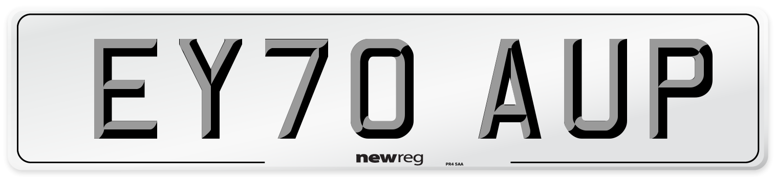 EY70 AUP Front Number Plate