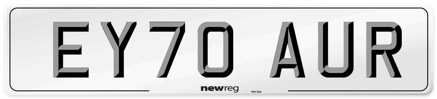 EY70 AUR Front Number Plate