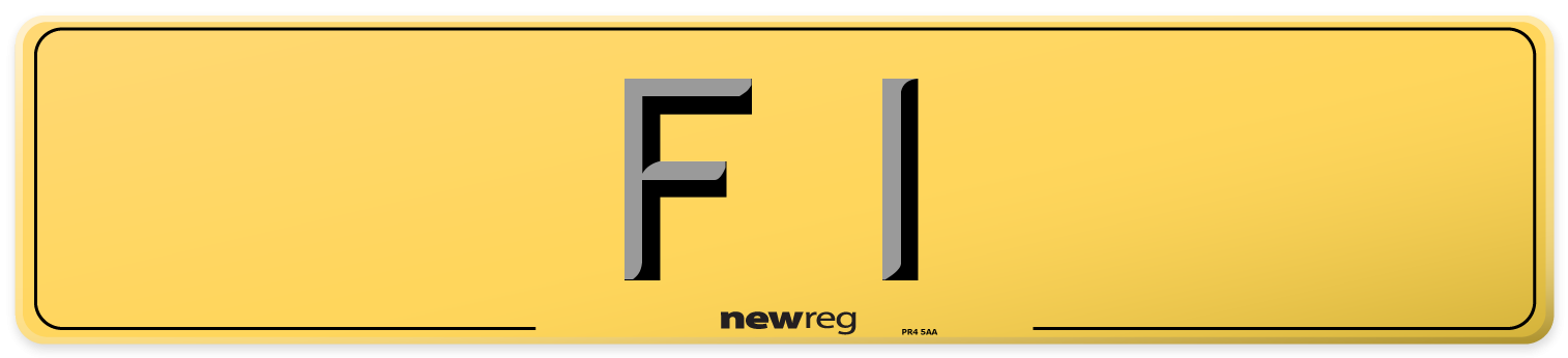F 1 Rear Number Plate