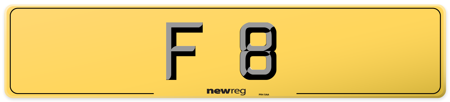 F 8 Rear Number Plate