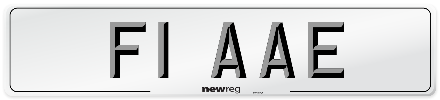 F1 AAE Front Number Plate
