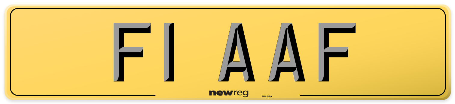 F1 AAF Rear Number Plate