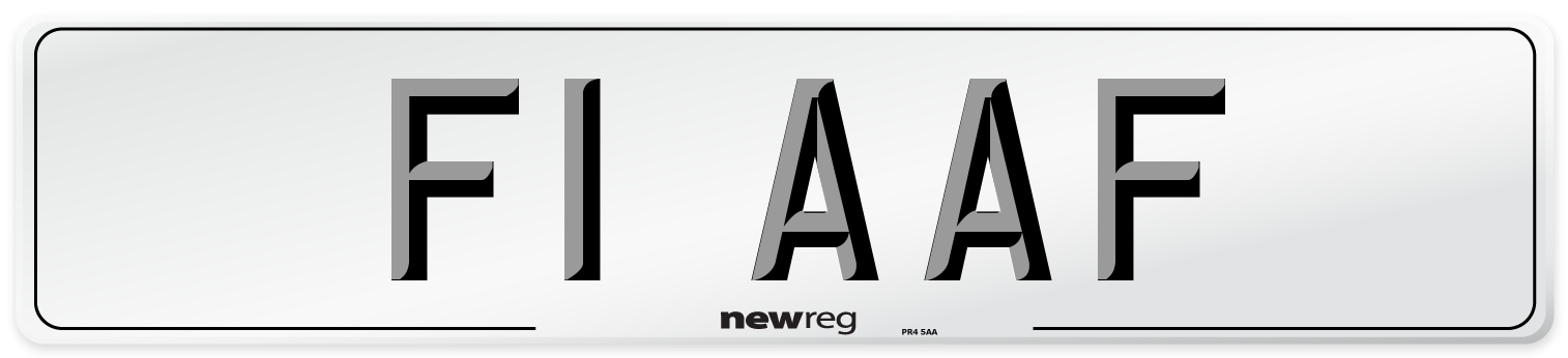 F1 AAF Front Number Plate