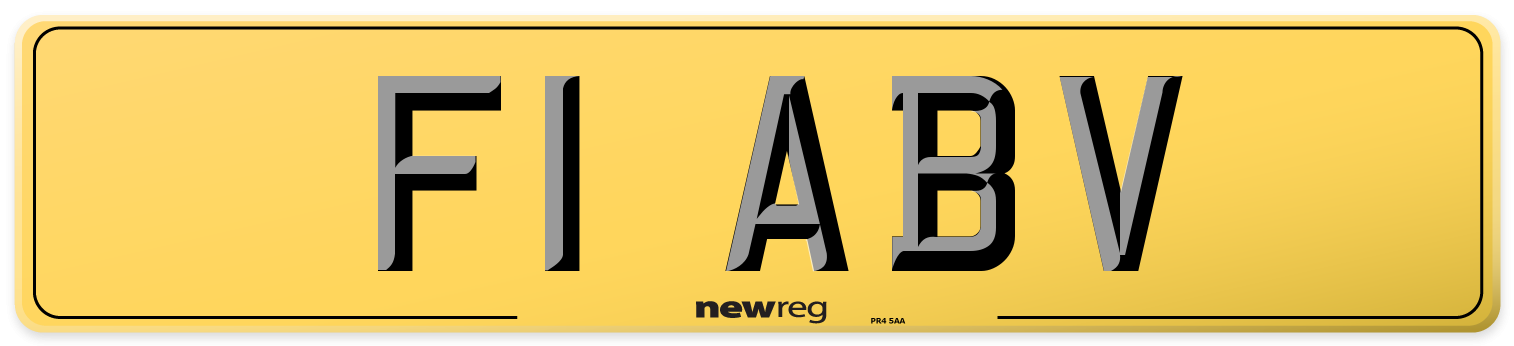 F1 ABV Rear Number Plate