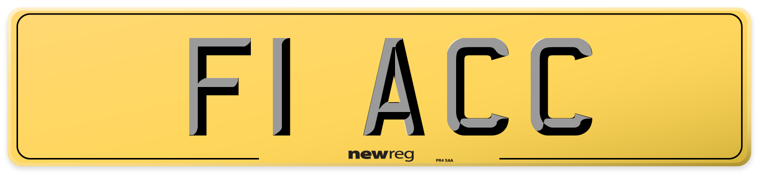 F1 ACC Rear Number Plate