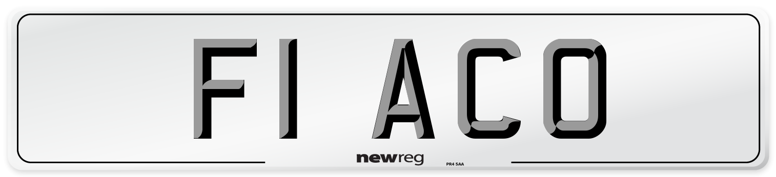 F1 ACO Front Number Plate