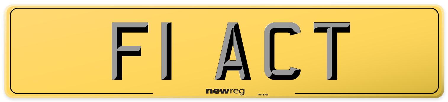 F1 ACT Rear Number Plate