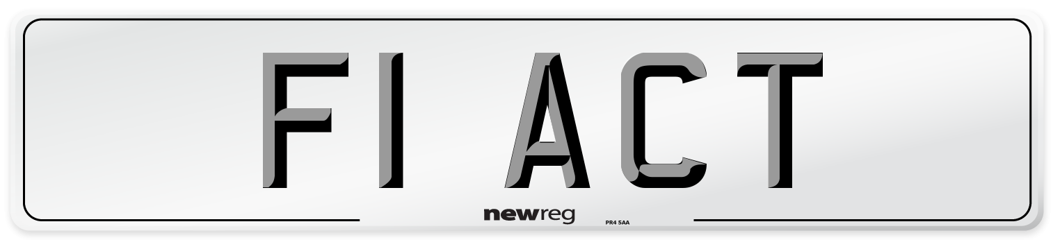 F1 ACT Front Number Plate