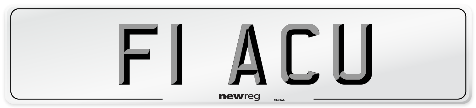 F1 ACU Front Number Plate
