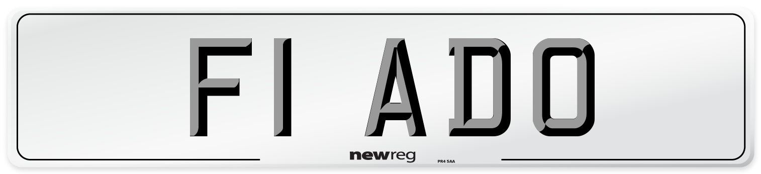 F1 ADO Front Number Plate