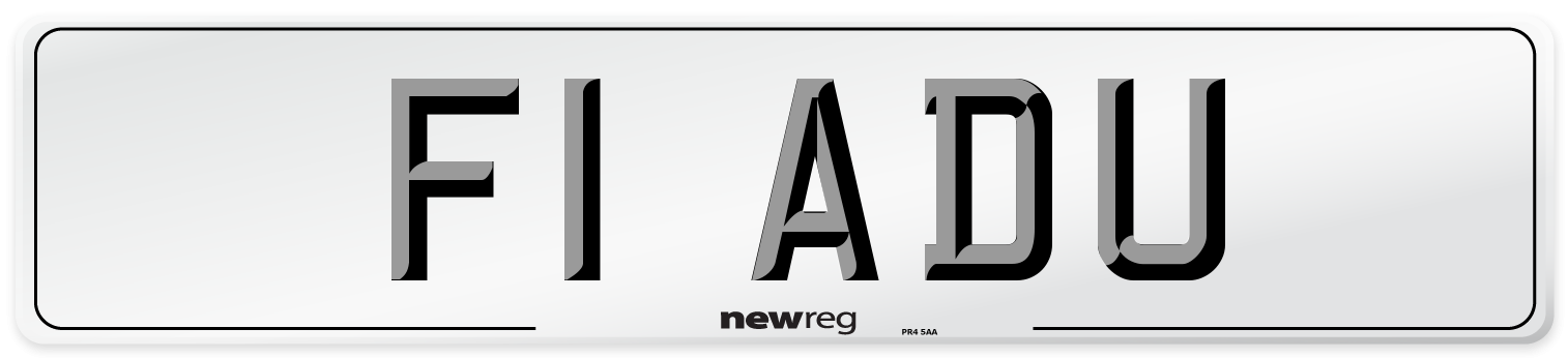 F1 ADU Front Number Plate