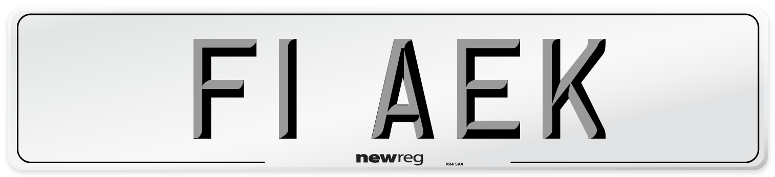 F1 AEK Front Number Plate