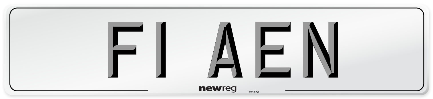F1 AEN Front Number Plate