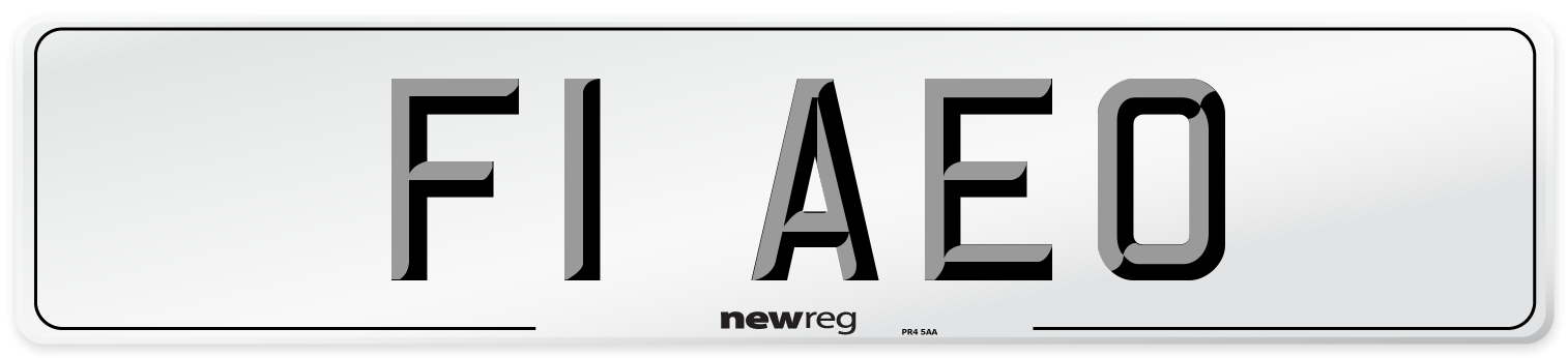 F1 AEO Front Number Plate