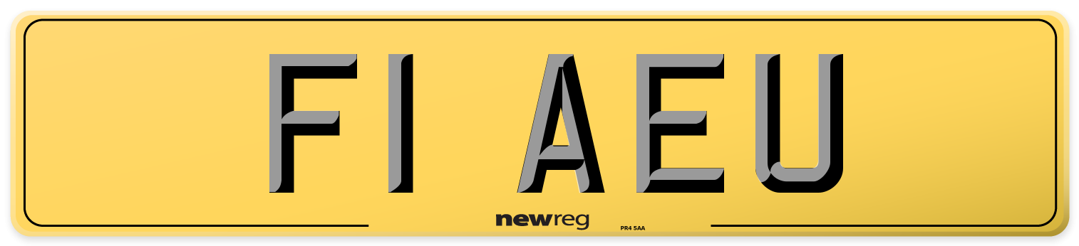 F1 AEU Rear Number Plate
