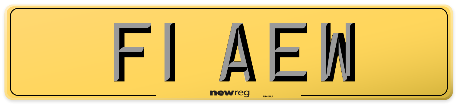 F1 AEW Rear Number Plate
