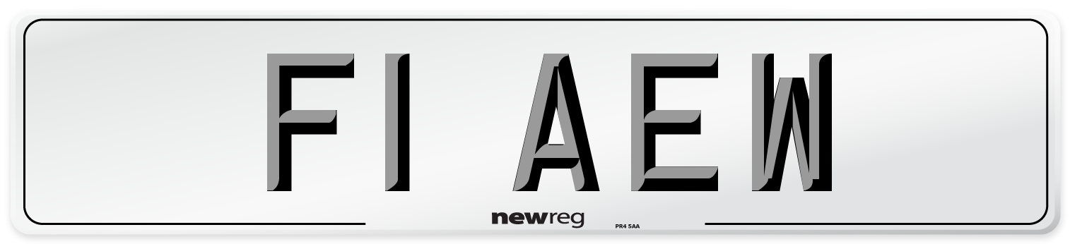 F1 AEW Front Number Plate