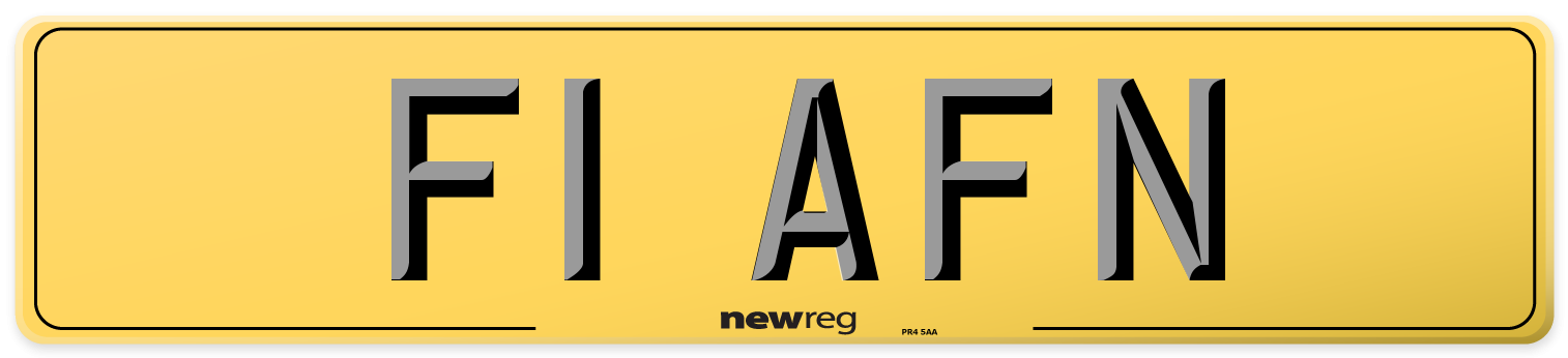 F1 AFN Rear Number Plate