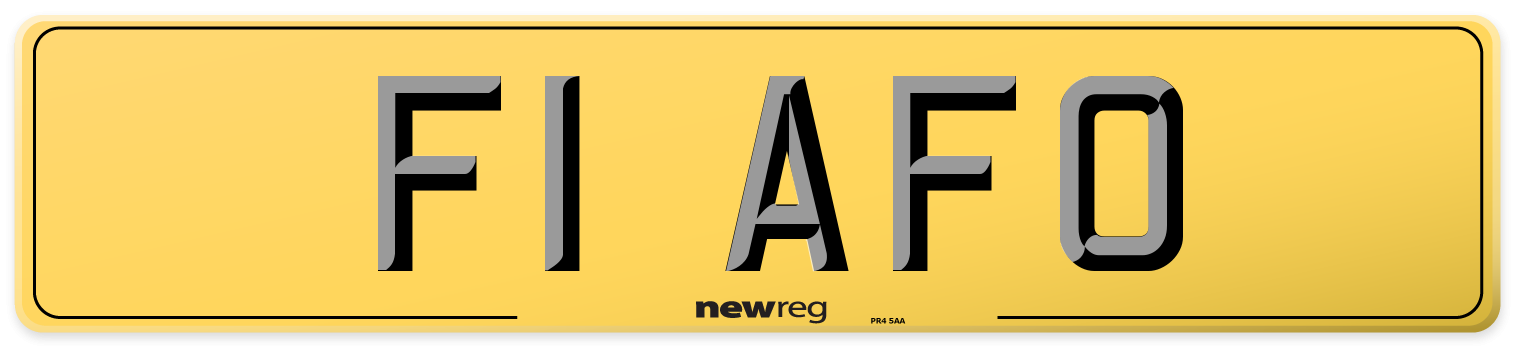 F1 AFO Rear Number Plate
