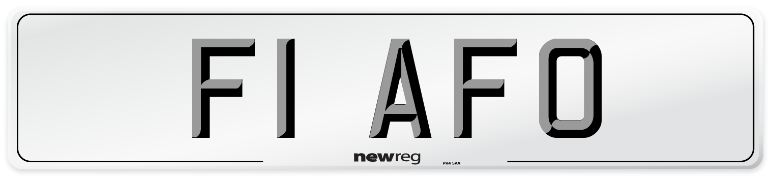 F1 AFO Front Number Plate