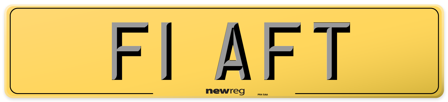 F1 AFT Rear Number Plate