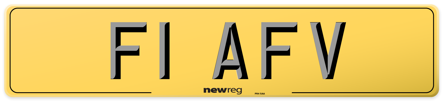 F1 AFV Rear Number Plate