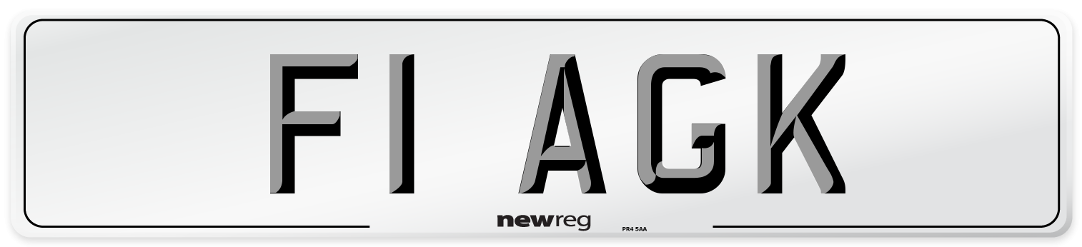 F1 AGK Front Number Plate