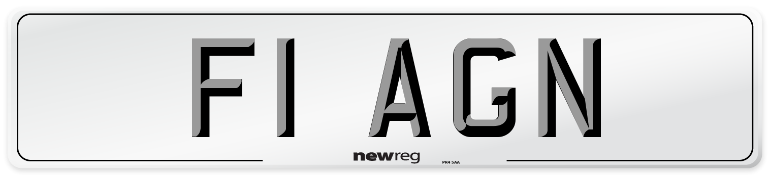 F1 AGN Front Number Plate