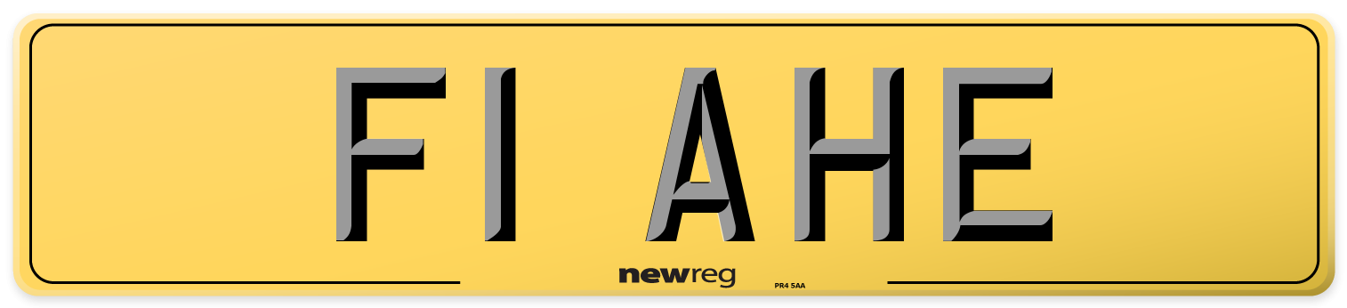 F1 AHE Rear Number Plate
