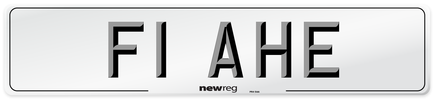F1 AHE Front Number Plate
