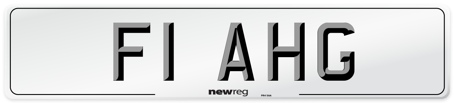 F1 AHG Front Number Plate