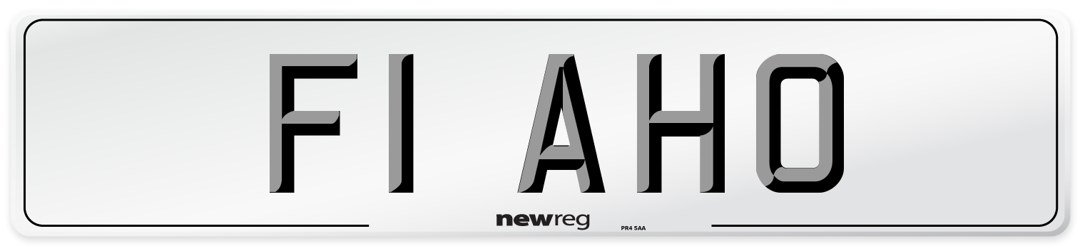 F1 AHO Front Number Plate