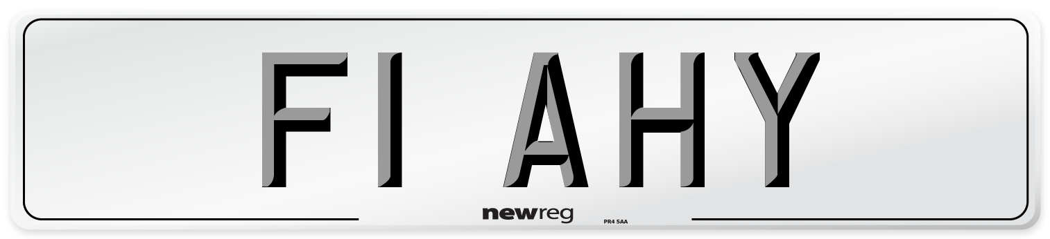 F1 AHY Front Number Plate