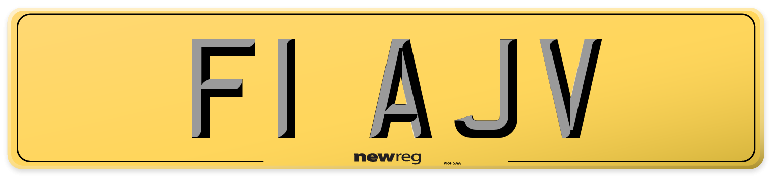 F1 AJV Rear Number Plate