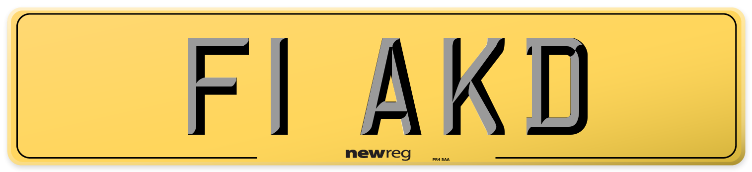 F1 AKD Rear Number Plate